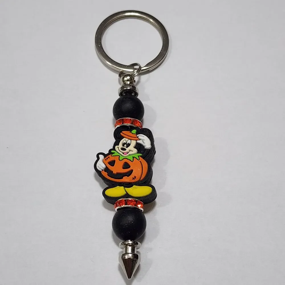 Mickey Mouse Pumpkin Halloween Silicone Keychain Handmade